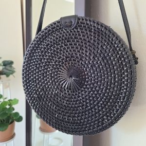 Handwoven round rattan bag